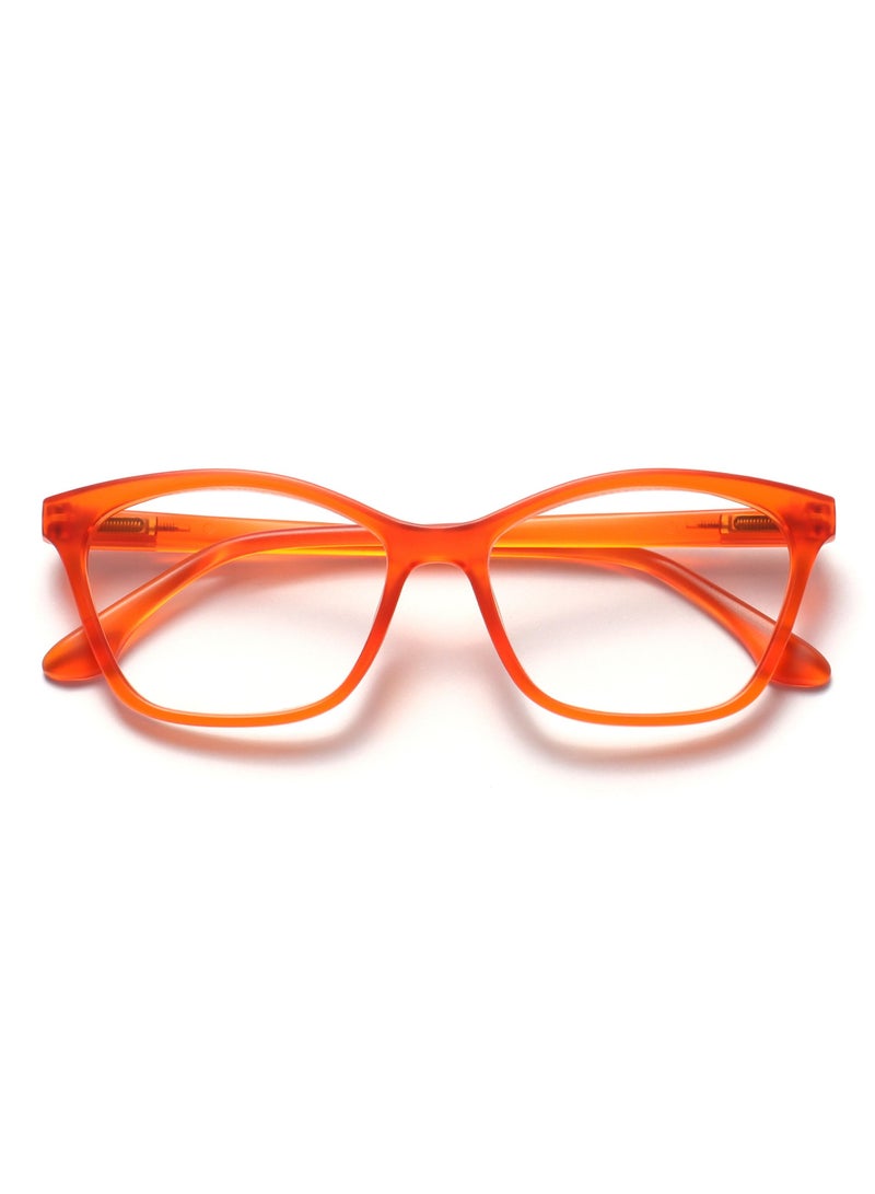 OPULIZE KAT Reading Glasses for Women Men, Cat-Eye Frame with Spring Hinges, Matt Orange +1.50 (Pack of 1) - Image 1
