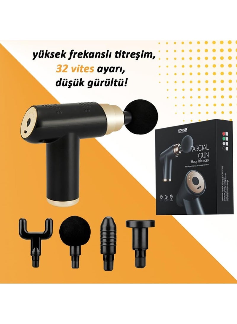 مسدس تدليك احترافي مع 4 رؤوس ، 6 سرعات مدلك بالاهتزاز - Image 4