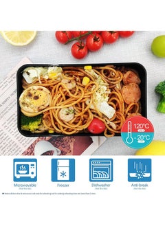 Arabest 1200ml Lunch Box, Double Bamboo Lid Bento Lunch Box, Japanese Bento Box,2 In 1 Compartment Bento Box, Stackable Lunch Container, Suitable For Lunch With Cutlery And Lunch  - Image 3