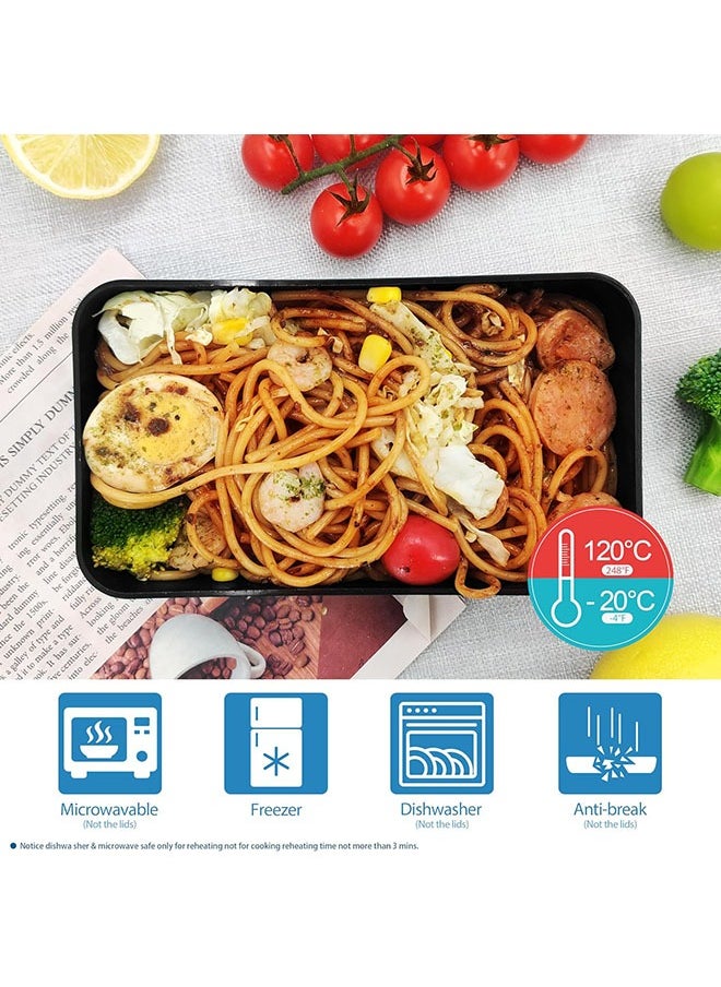 Arabest 1200ml Lunch Box, Double Bamboo Lid Bento Lunch Box, Japanese Bento Box,2 In 1 Compartment Bento Box, Stackable Lunch Container, Suitable For Lunch With Cutlery And Lunch  - Image 3