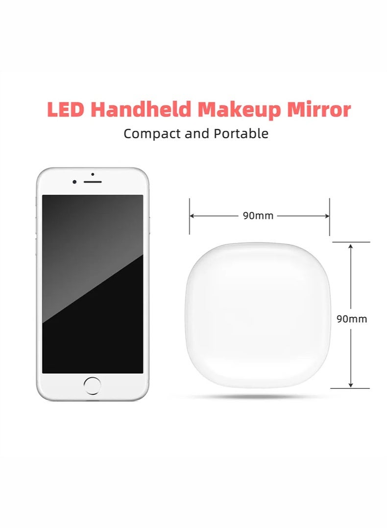 Portable Folding Travel LED Cosmetic Mirror, Handheld Small Compact Mirror - Image 2