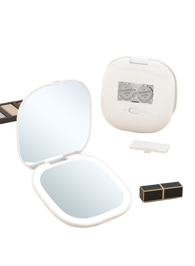 Portable Folding Travel LED Cosmetic Mirror, Handheld Small Compact Mirror - Image 1