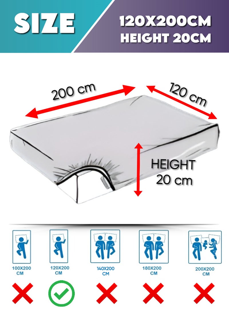 Blueberry Terry Waterproof Mattress Protector With Deep Pocket And All Around Elastics, 120X200+20cm, White - Image 2