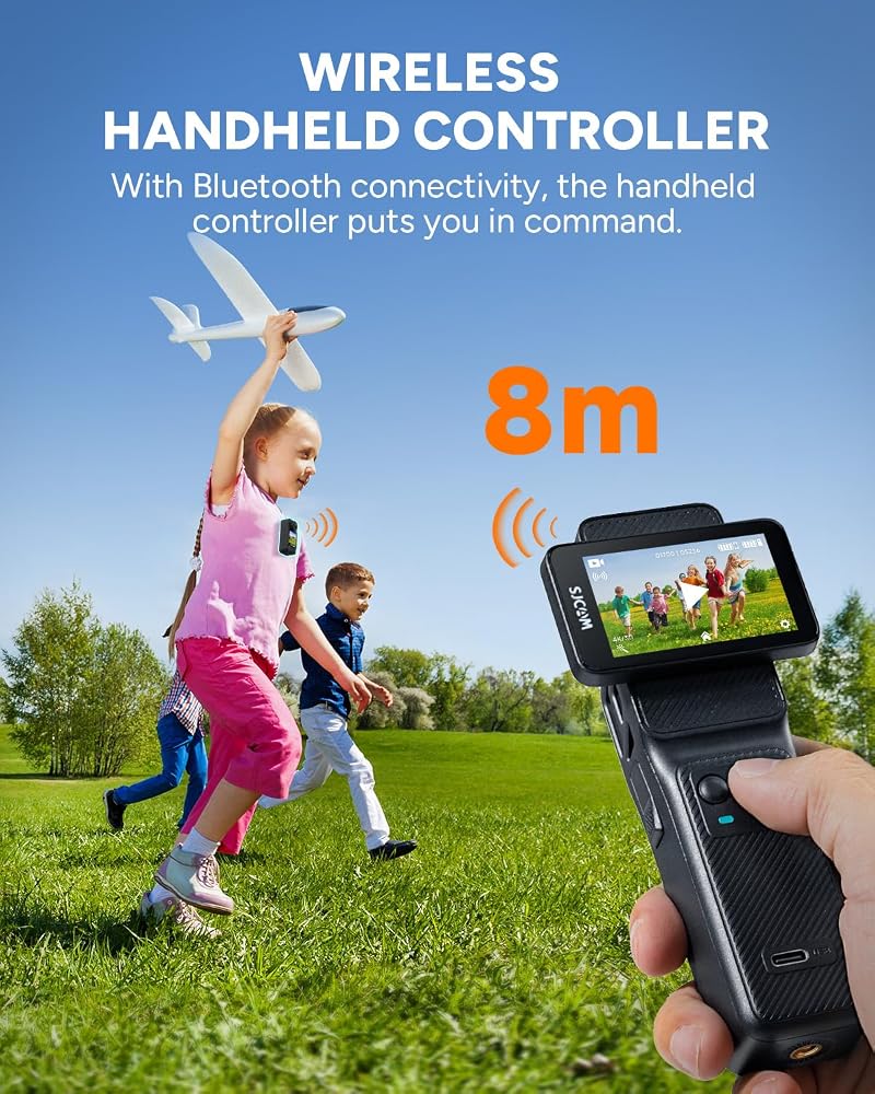 SJCAM C400 Vlogging Creators Combo, with 128GB Card, 4K Pocket Handheld Action Camera, 7H Power, 6-Axis Stabilisation, Waterproof, 2.29'' Touch Screen Travel Video Camera for Recording, Camcorder - Image 4