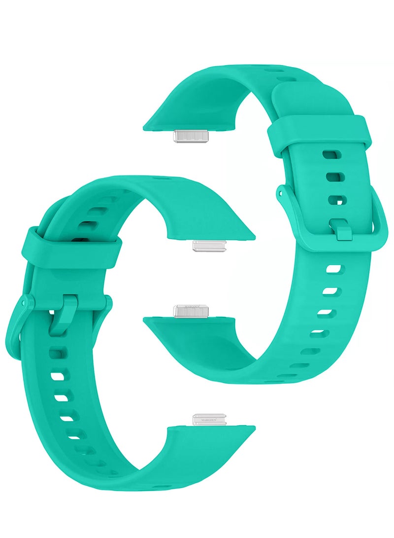 CATANES Wristband for Huawei Watch Fit 3/Fit 4/Fit 4 Pro Bands, Silicone Bracelet Quick Release Arm Band, Replacement Smartwatch Band Quick Release Sport Strap - Aqua  - Image 2