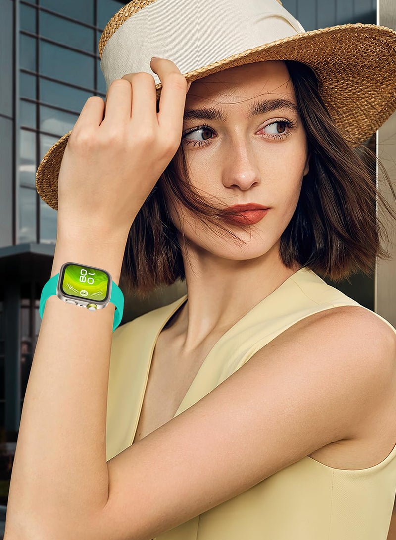 CATANES Wristband for Huawei Watch Fit 3/Fit 4/Fit 4 Pro Bands, Silicone Bracelet Quick Release Arm Band, Replacement Smartwatch Band Quick Release Sport Strap - Aqua  - Image 5
