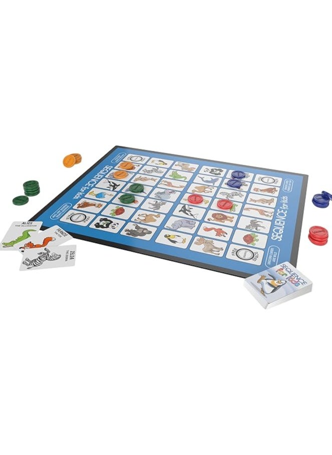 Jax - SEQUENCE For Kids The 'No Reading Required' Strategy Game by Jax and Goliath, Multi Color, 11 inches (2-4 players) - Image 1