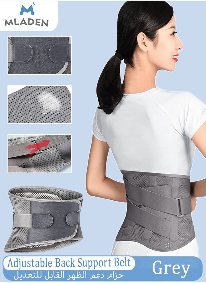 MLADEN Back Braces for Men and Women, Adjustable Back Support Belt Breathable Lumbar Support for Lower Back Pain Relief,Self Heating Waist Protection Lumbar Support with 3 Gaskets  - Image 1