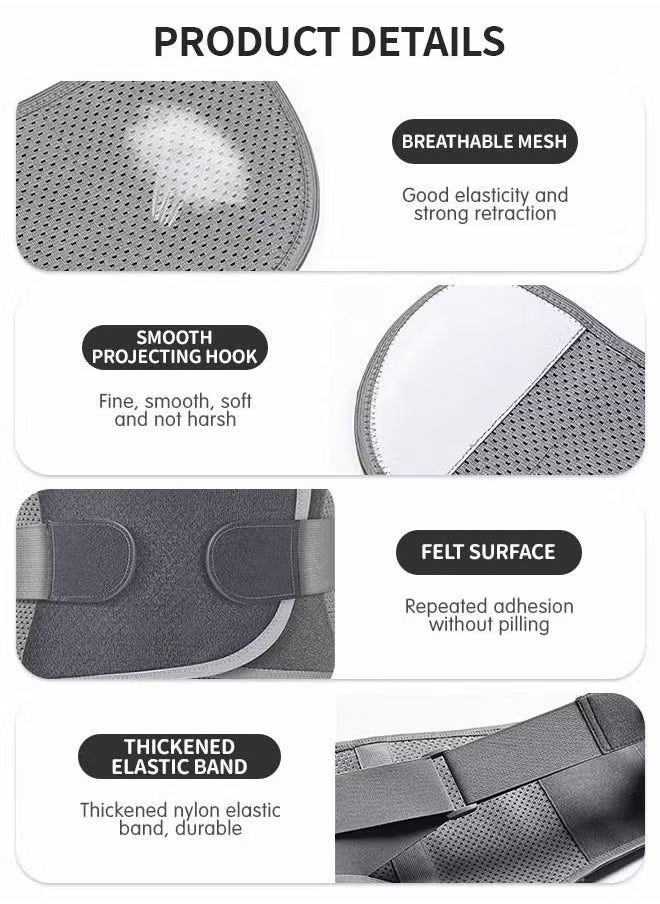 MLADEN Back Braces for Men and Women, Adjustable Back Support Belt Breathable Lumbar Support for Lower Back Pain Relief,Self Heating Waist Protection Lumbar Support with 3 Gaskets  - Image 5