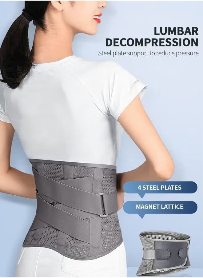MLADEN Back Braces for Men and Women, Adjustable Back Support Belt Breathable Lumbar Support for Lower Back Pain Relief,Self Heating Waist Protection Lumbar Support with 3 Gaskets  - Image 3