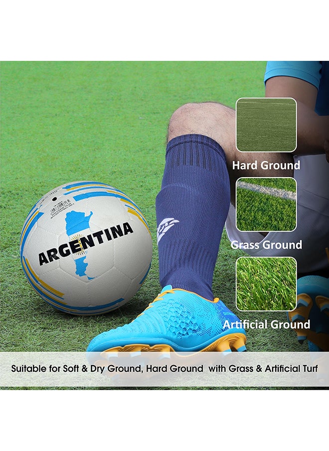 Nivia Country Colour Argentina Football | Size 5 | Machine Stitched | Rubberized Moulded | 12 Panel | Waterproof | Soccer Ball  - Image 4