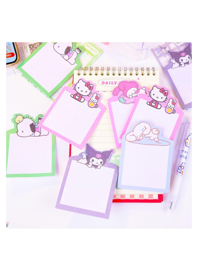 Y&D Cute Sticky Notes, Kawaii Sanrio School Supplies, Stationary 3.75x2.75 in Cartoon Series Self-Stick Note Pads Fun Office Supplies Set 6 Pack  - Image 3