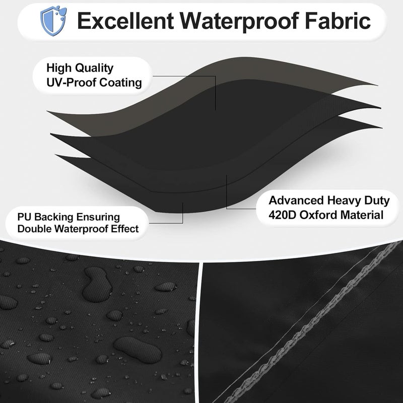 OutdoorLines غطاء شواء خارجي مقاوم للماء ومتين من - غطاء شواء عالمي مقاوم للأشعة فوق البنفسجية لشواية الغاز الخارجية، مقاس 58 طول × 24 عرض × 44 ارتفاع بوصة، أسود - Image 4