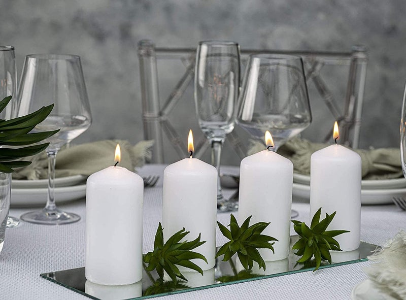 atorakushon Paraffin Wax Smokeless Scented White Tall Pillar Candle for Home Decoration Diwali Birthday Party Restaurants Spa Church (Pack of 6) - Image 2