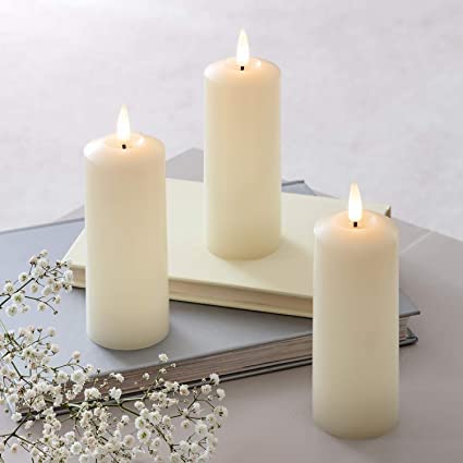 atorakushon Paraffin Wax Smokeless Scented White Tall Pillar Candle for Home Decoration Diwali Birthday Party Restaurants Spa Church (Pack of 6) - Image 5