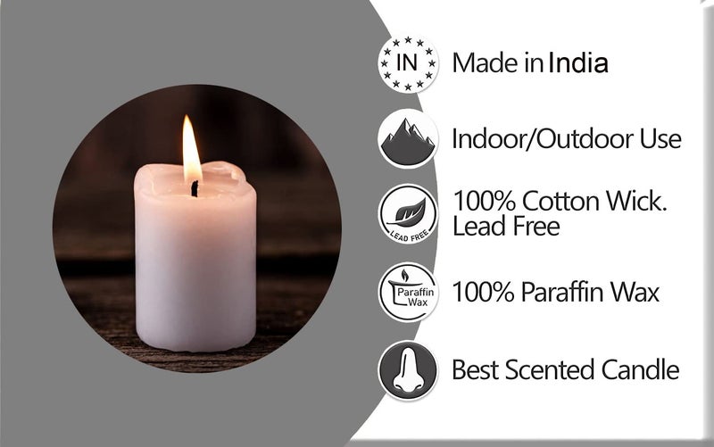 atorakushon Paraffin Wax Smokeless Scented White Tall Pillar Candle for Home Decoration Diwali Birthday Party Restaurants Spa Church (Pack of 6) - Image 4