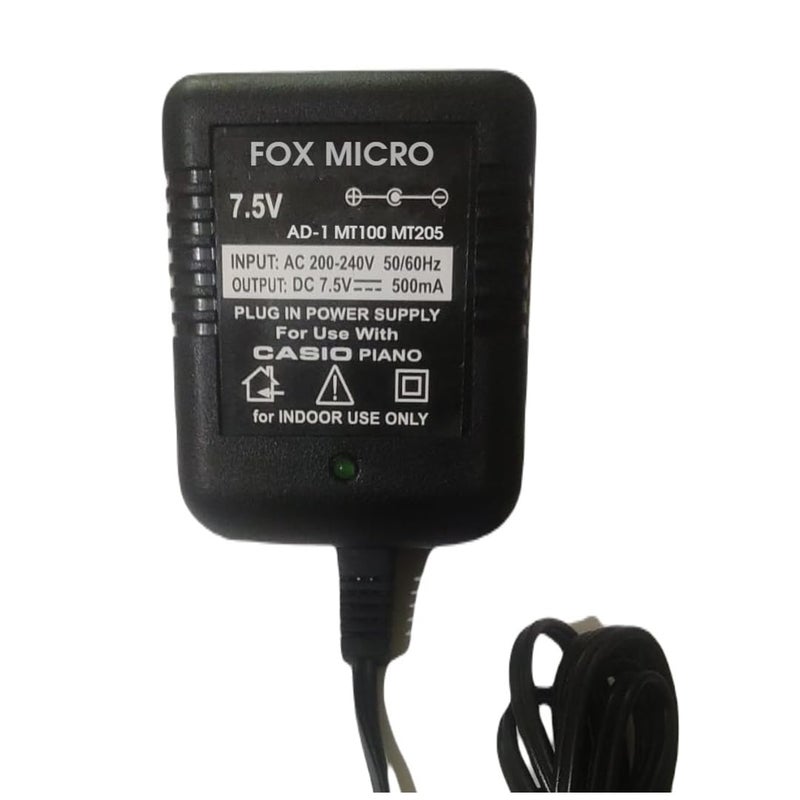 Foxmicro محول طاقة 7.5 فولت 1 أمبير لبيانو كاسيو MT-55 MT-68 AD-1 SA-3 SA-5 SA-6 SA-8 الكهربائي - Image 2