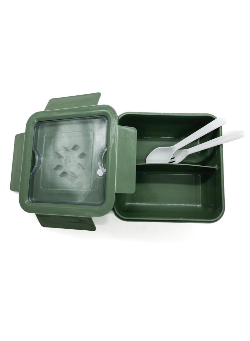 AKDC Micron Lunch Box 1000 ML Green Color - 20X49X29 Cm - Image 1