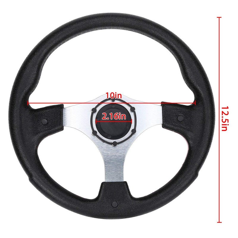 10L0L Golf Cart Steering Wheel, Universal Design Fit Yamaha, EZGO RXV & TXT, Club Car DS, Club Car Precedent Tempo, Most Golf Cart(Red) - Image 5