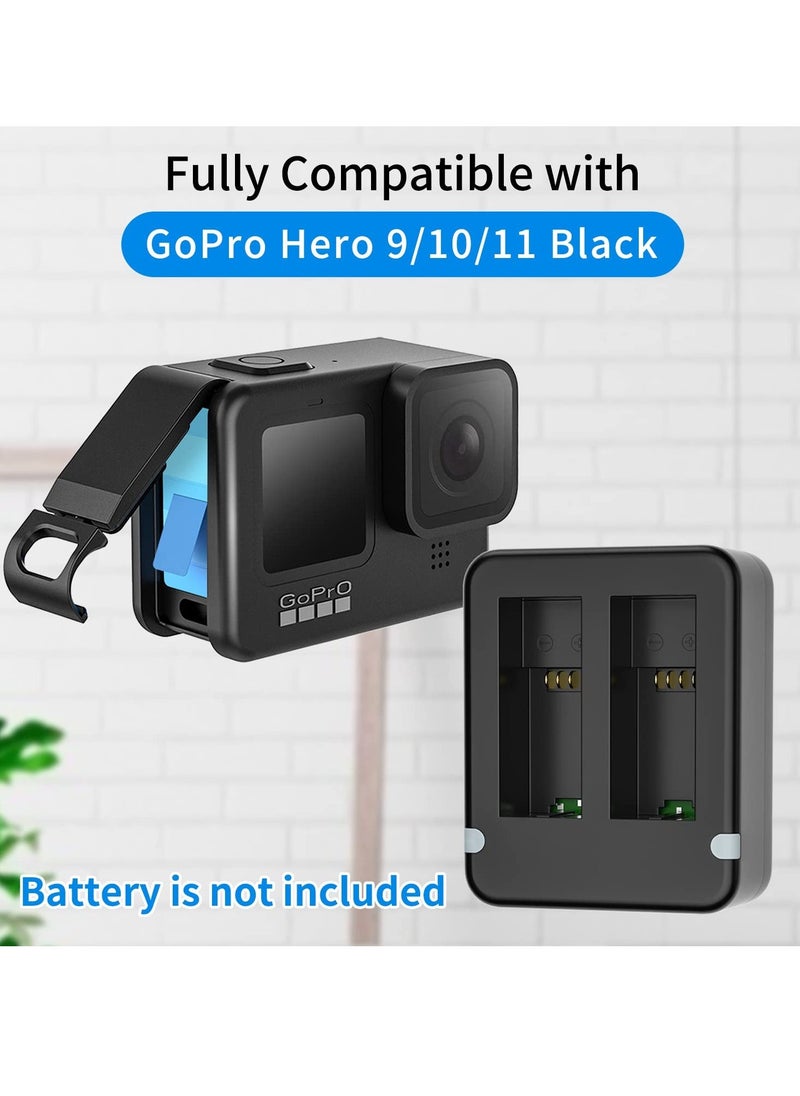 Dual Battery Charger, Compatible Dual Battery Charger for GoPro Hero 9/10/11 Black, Battery Charger Station with Micro USB Cable, Support Micro-USB/Type-C USB Port Charging - Image 2