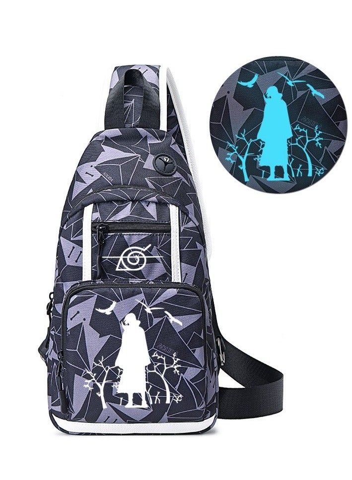 Naruto Chest Bag Men's Cross-body Small Backpack Shoulder Bag Luminous Cross-body Bag