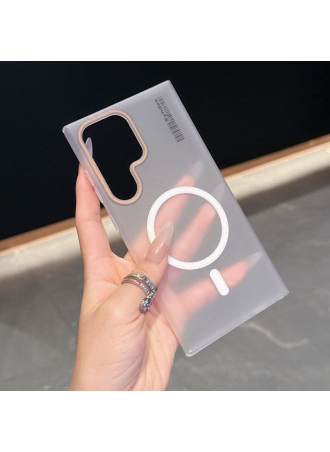 Generic Samsung S25Ultra Magnetic Suction Phone Case For A36 Skin Feel Frosted S24FE Fashion Ultra-thin Soft Yarn PC Hard Shell-Color:Orange-Applicable Models:S24FE  - Image 4