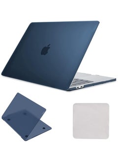 erorex Compatible with MacBook Pro 13 inch Case 2022-2016 (M2 M1 A2338 A2289 A2251 A2159 A1989 A1706 A1708) with/without Touch Bar, Plastic Hard Shell Case Cover & Screen Polishing Cloth, Matte Navy  - Image 1