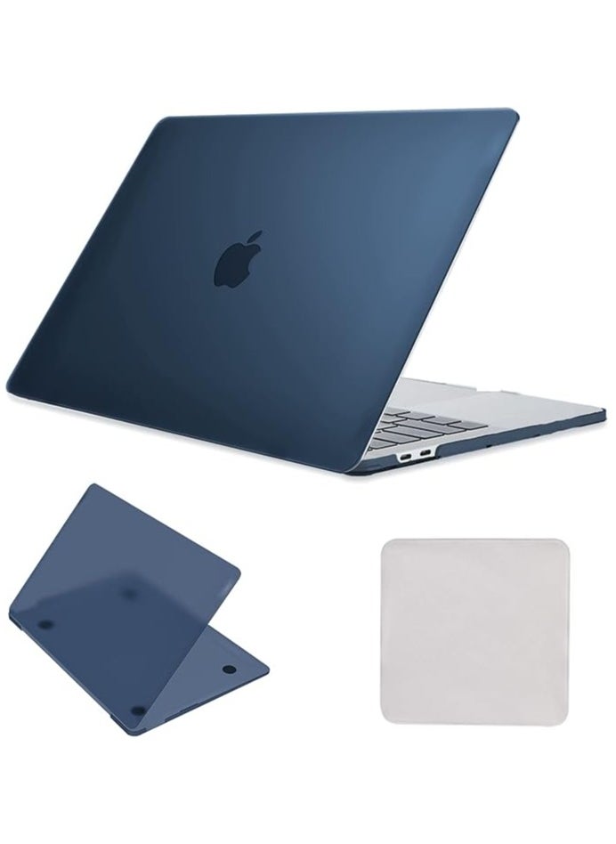 erorex - Compatible with MacBook Pro 13 inch Case 2022-2016 (M2 M1 A2338 A2289 A2251 A2159 A1989 A1706 A1708) with/without Touch Bar, Plastic Hard Shell Case Cover & Screen Polishing Cloth, Matte Navy - Image 1