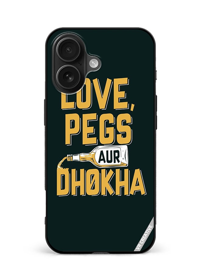 VR CREATIVE Protective Case Cover For Apple iPhone 16 Love Pegs Aur Dhoka Design Multicolour