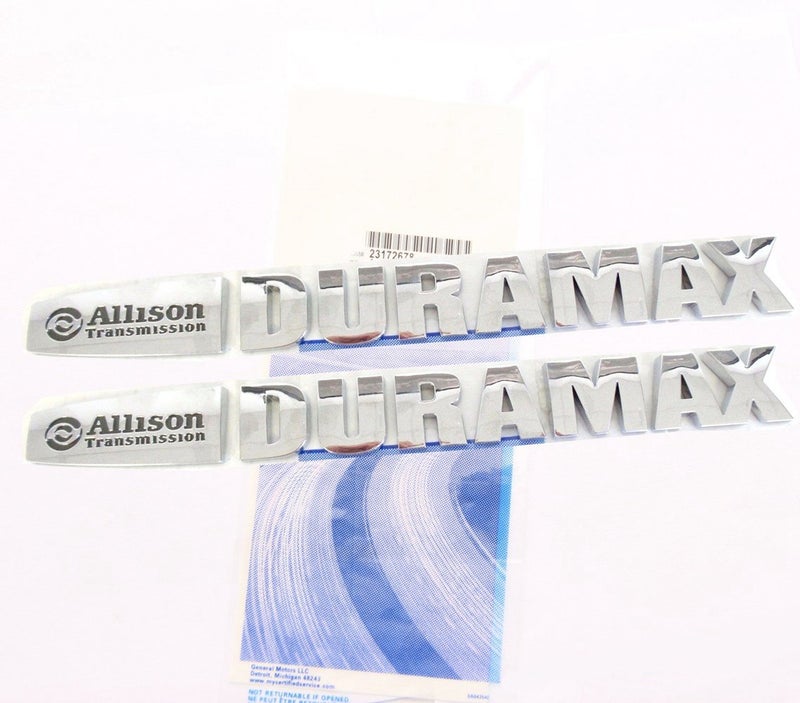 Yoaoo® 1x OEM Allison Duramax Badges Emblems for Gm 2015 Silverado 2500hd 3500hd Hood (Chrome-)