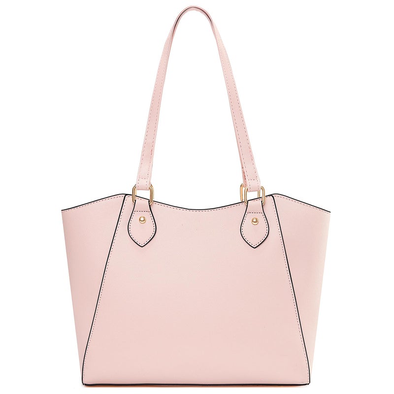 CHICAROUSAL Tote Bag for Women Large Handbags and Purses for Women PU Leather Womens Shoulder Bags (aYB Cream Pink) - Image 1