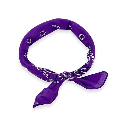 Vamqor 100% Cotton 10 Pack Fine Bandanas（Purple） - Image 4
