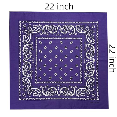 Vamqor 100% Cotton 10 Pack Fine Bandanas（Purple） - Image 2