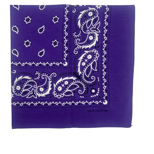 Vamqor 100% Cotton 10 Pack Fine Bandanas（Purple） - Image 5