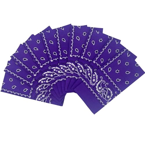 Vamqor 100% Cotton 10 Pack Fine Bandanas（Purple） - Image 1