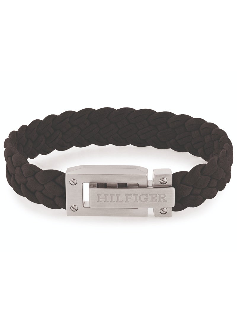 TOMMY HILFIGER TH JEWELRY FLAT BRAIDED LEATHER BRACELET MENS LEATHER BRACELET - 2790517 - Image 1