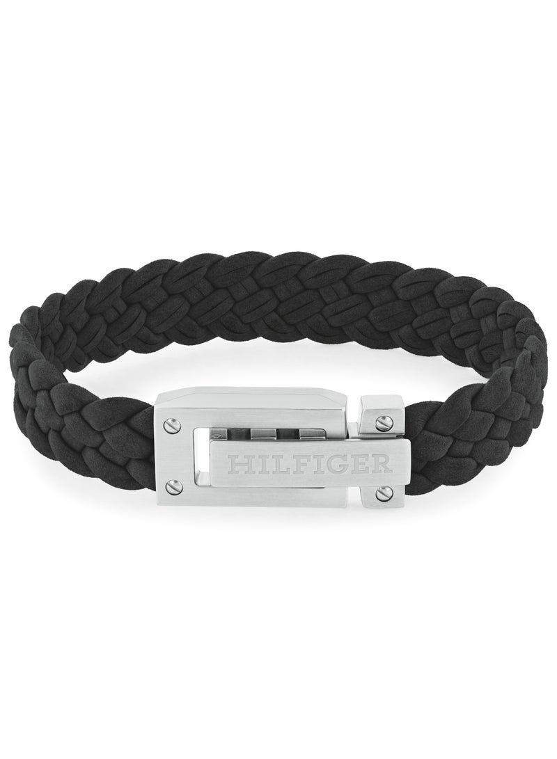 TOMMY HILFIGER TH JEWELRY FLAT BRAIDED LEATHER BRACELET MENS LEATHER BRACELET - 2790517 - Image 3