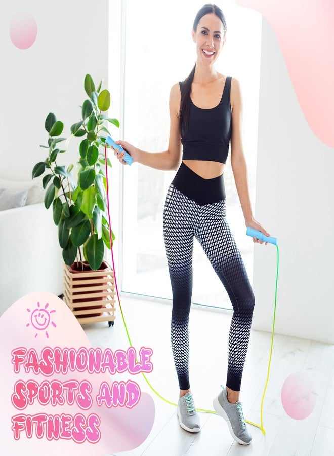 PullCrease حبل قفز بول كريس 24 قطعة للأطفال بطول 7.22 قدم قابل للتعديل بألوان قوس قزح المتدرجة لمعدات اللياقة البدنية في الهواء الطلق لمجموعة أنشطة المدرسة والملعب - Image 5