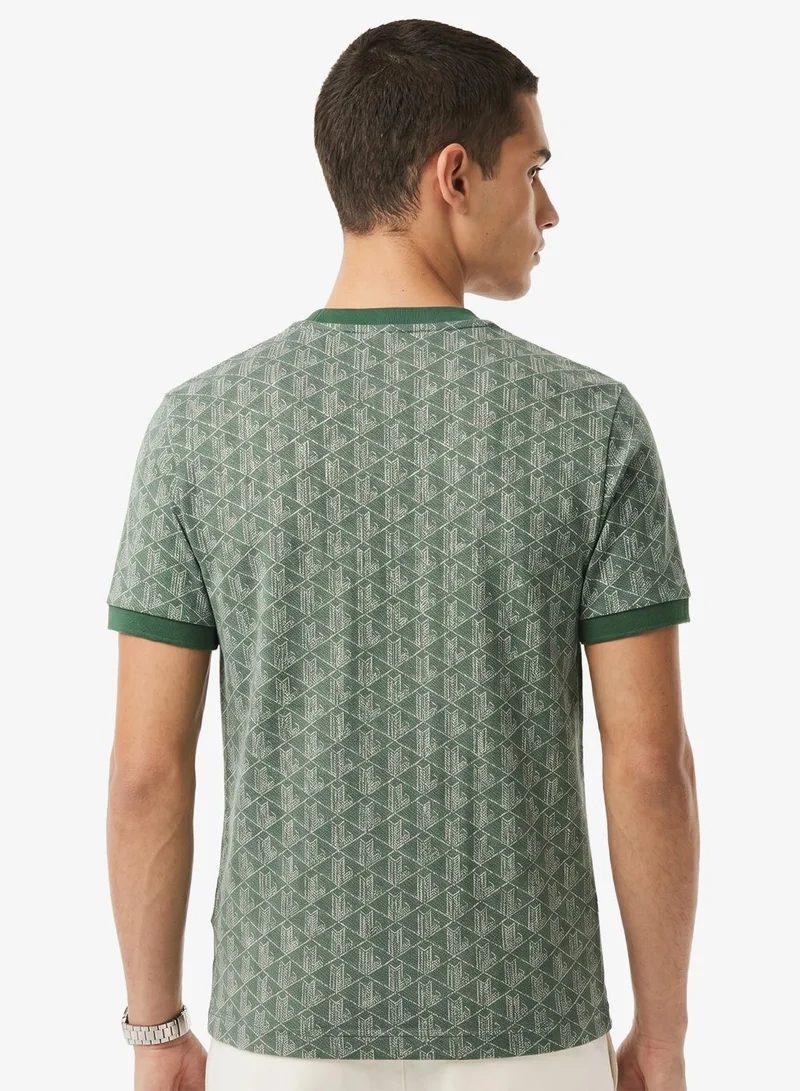 لاكوست Classic Fit Monogram Jacquard T-Shirt