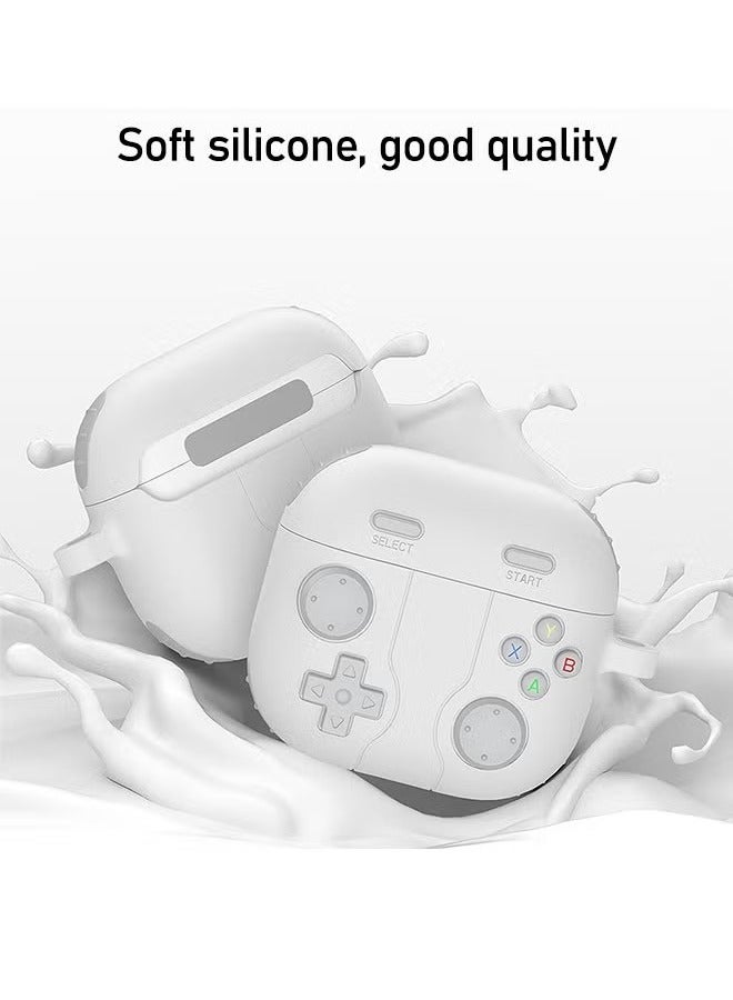 AirPods 4 Case With MagSafe, Shock-Proof Protective Silicone Case, With Game Shape Case Cover and Keychain Accessories, Apple Airpods 4th Generation Case Cover, (White)  - Image 2