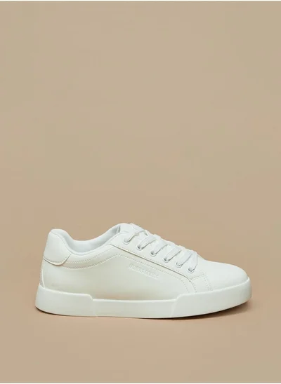 Flora Bella By Shoexpress Solid Low Ankle Sneakers with Lace-Up Closure