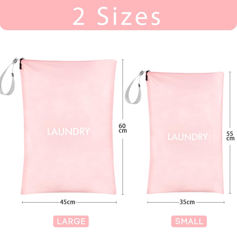 WiseBoy 2 Pack Laundry Bags, Washable Wet Dry Bag, Travel Laundry Bag Dirty Clothes Organizer, Swimming Yoga Bathing Suit Workout Wet Dry Bag - Pink - Image 4