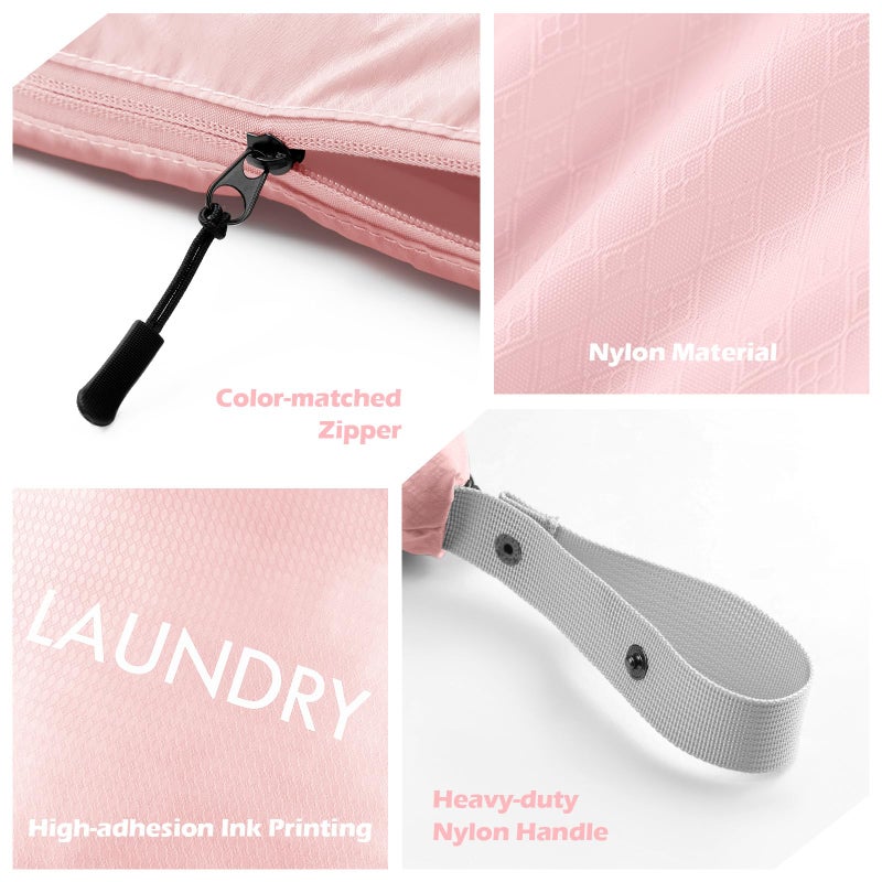 WiseBoy 2 Pack Laundry Bags, Washable Wet Dry Bag, Travel Laundry Bag Dirty Clothes Organizer, Swimming Yoga Bathing Suit Workout Wet Dry Bag - Pink - Image 2