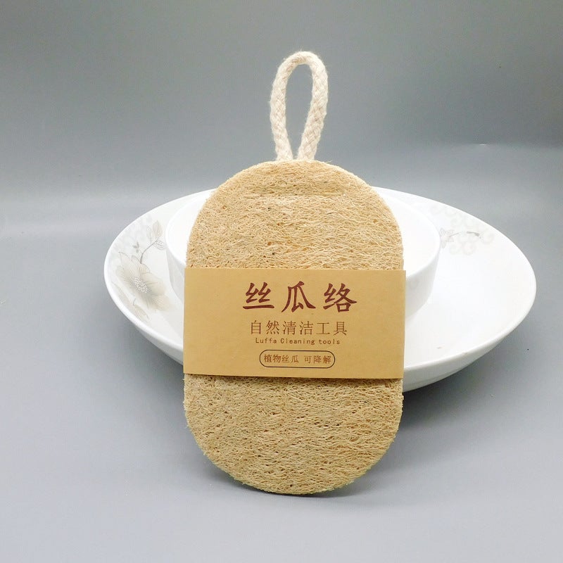 Generic Luffa Dishwashing Sponge Scourer Oval (hard) single-layer lanyard 