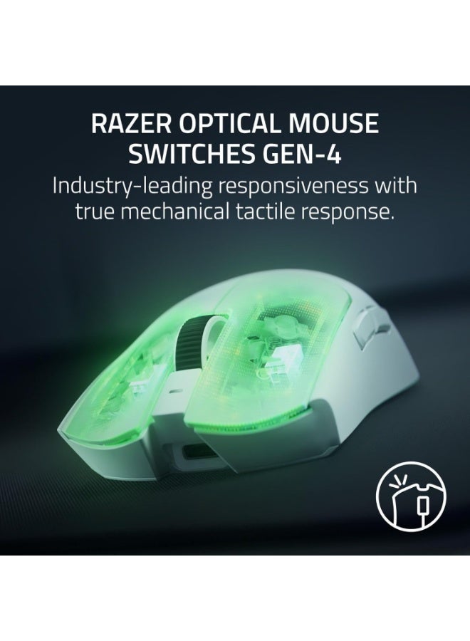 Razer Viper V4 Pro Wireless Esports Gaming Mouse: Symmetrical, 50g Lightweight, 8K Polling, 50K DPI Optical Sensor, Gen-4 Optical Switches, 6 Programmable Controls, HyperSpeed Wireless - White - Image 5