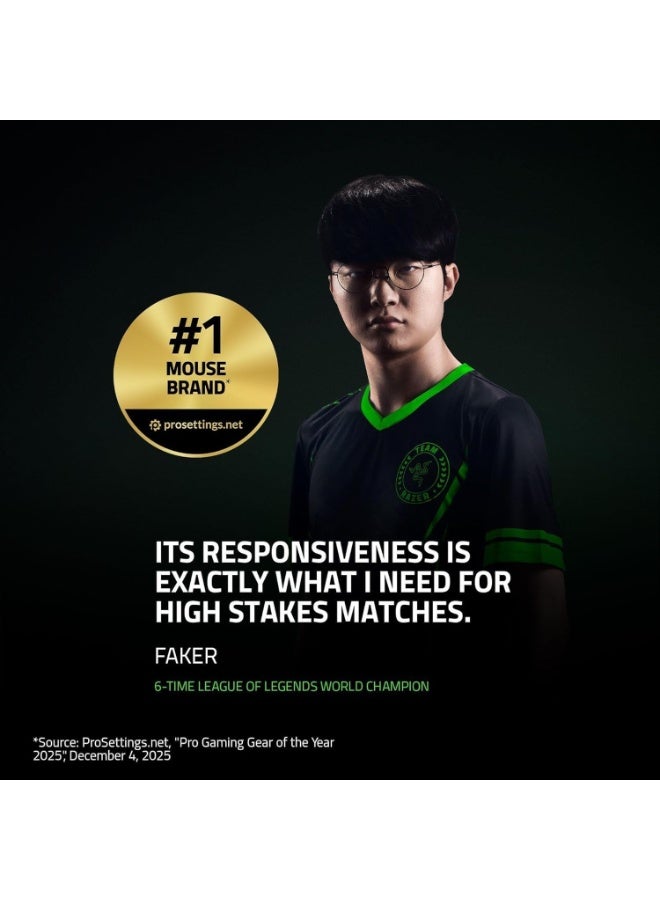 Razer Viper V4 Pro Wireless Esports Gaming Mouse: Symmetrical, 50g Lightweight, 8K Polling, 50K DPI Optical Sensor, Gen-4 Optical Switches, 6 Programmable Controls, HyperSpeed Wireless - White - Image 3