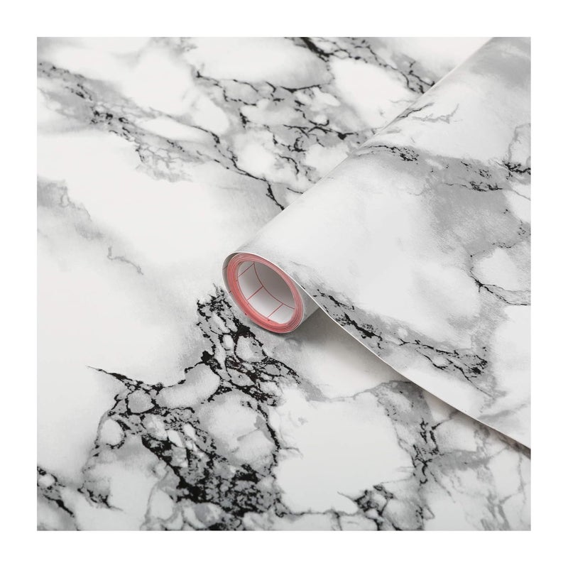 DC Fix self Adhesive Peel and Stick Waterproof Marble White 26.5'' x 78.7"" Film Thicker Than Contact Paper for Kitchen and bathrooms countertops cabinets, White Marble (FA3468031) - Image 1