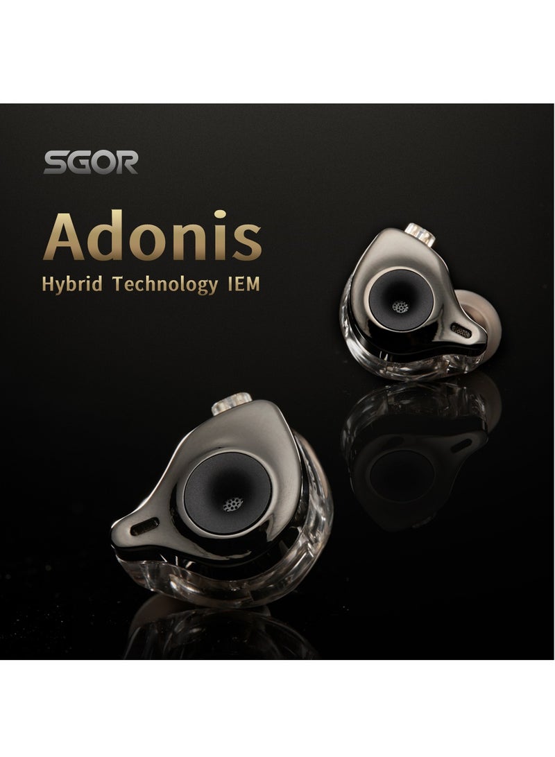 Adonis 1DD+1BA Hybrid Technology Earphones In Ear Monitor HIFI Super Bass Earbuds High Sound Quality Music Headphones (No mic) - Image 4