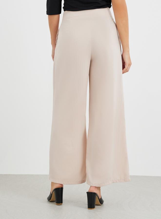 Styli Styli Solid High Rise Pleated Wide Leg Pants  - Image 4
