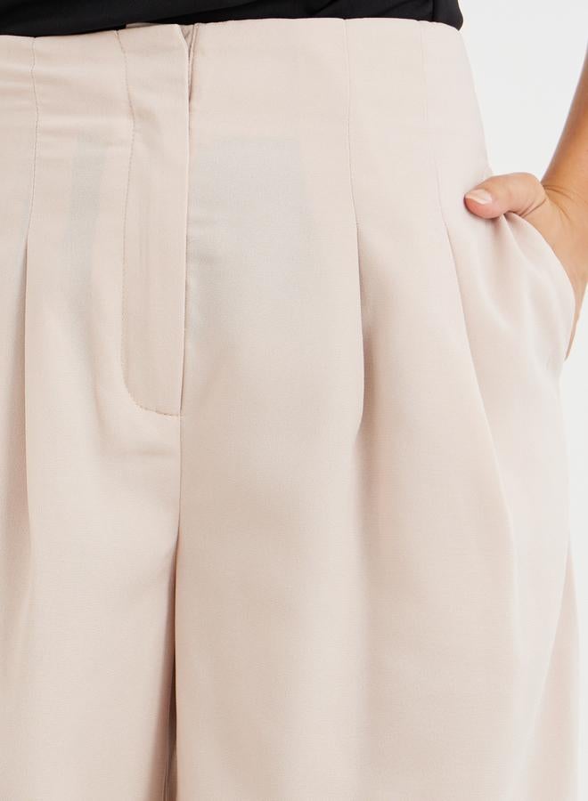 Styli Styli Solid High Rise Pleated Wide Leg Pants  - Image 3